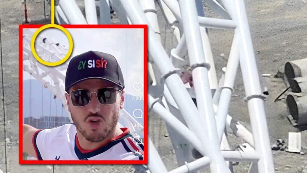 Selfie of a Man Wearing Sunglasses and a Black Cap with Colorful Letters, Framed by a Red Border Against a Construction-like Background. - Vecinos Unidos